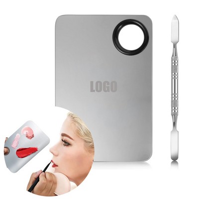 Stainless Steel Makeup Palette With Spatula Tool