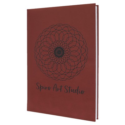 7" x 9.75" Rose Leatherette Sketch Book with Unlined Notepad