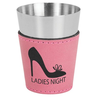 2 oz. Leatherette & Stainless Steel Shot Glass