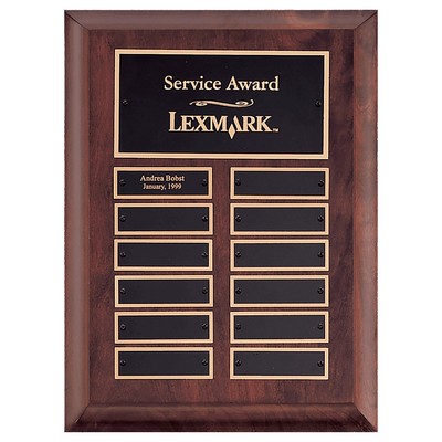 Cherry Finish Perpetual Plaque w/12 Black Perpetual Plates