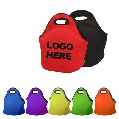 Reusable Soft Zippered Neoprene Insulated Food Storage Lunch Tote Bag