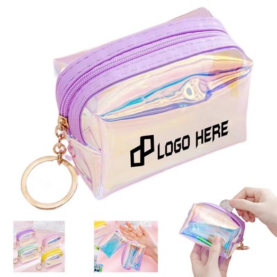 Clear Holographic Zipper Coin Purse