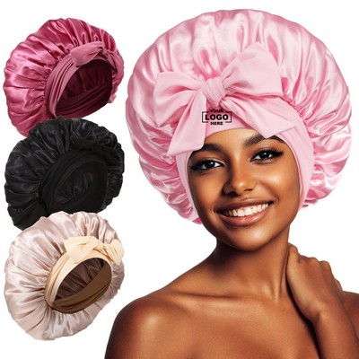 Luxury Satin Sleep Cap with Adjustable Band.