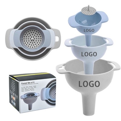 4 - Piece Plastic Funnel Set