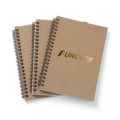 Eco-Friendly Kraft Spiral Notebook With Foil Stamping Design