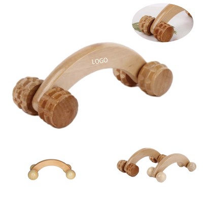 Wooden Massager With Four Wheels
