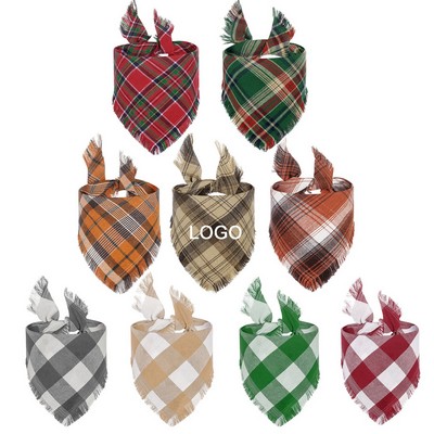 Striped Bandana With Tassels Edges
