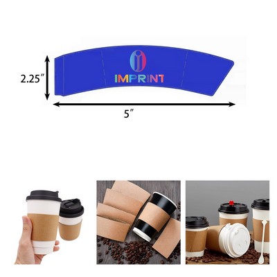 Custom Full Color Kraft Coffee Cup Sleeve One-Size-Fits-All