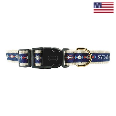 1" Woven Pet Collar w/ Gold-Colored Hardware & Cotton Webbing - "Elite" Wea