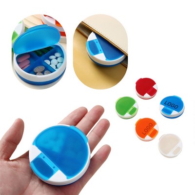 Travel Portable 4-compartment Mini Pill Storage Case