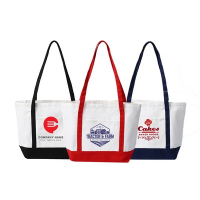 Reusable Canvas Tote Bag With Front Pocket