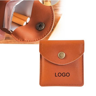 Portable Leather Cigarettes Ashtray Pouch