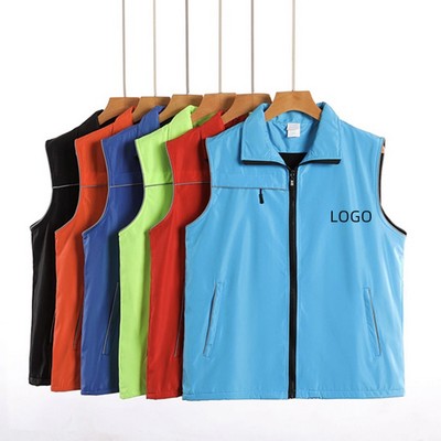 Reflective Workwear Zipper Volunteer Vest