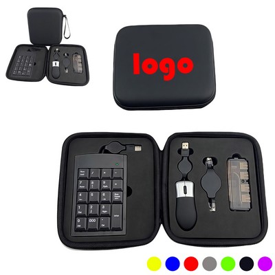 USB Travel Kit with Portable Keyboard & Mini Hub (4 Piece Set)