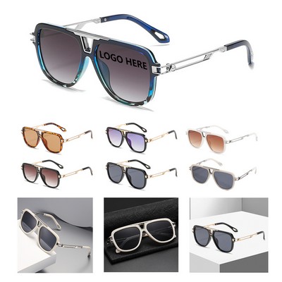 Trendy Metal Square Sunglasses
