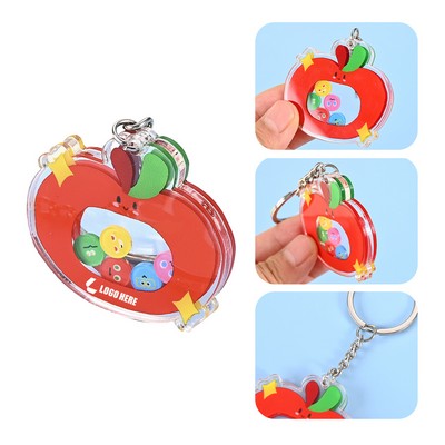 Apple-Shaped Acrylic Keychain