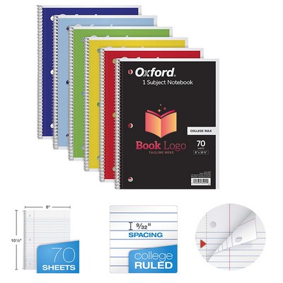 College Ruled Paper Spiral Notebook with Custom Cover