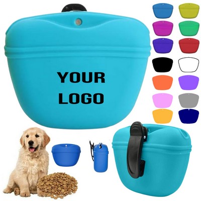 Portable Silicone Dog Treat Pouch With Clip & Magnetic Closure