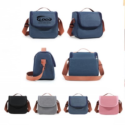 Insulated Crossbody Lunch Bag Portable Thermal Food Carrier