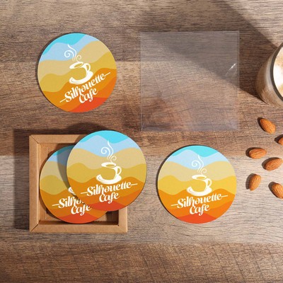 4 Pc reGen Recycled Polyester Round Dye Sub Coaster Set