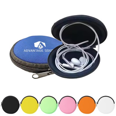 Neoprene Coin Purse Zippered Mini Wallet For Earbuds Cables
