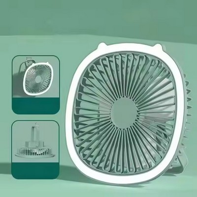 1200 mAh Rechargeable Table Fan with LED Light