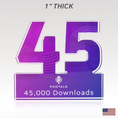 1" USA-Made Acrylic Numerals Style 45 – Plus Series