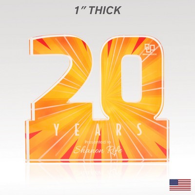 1" USA-Made Acrylic Numerals Style 20 – Plus Series