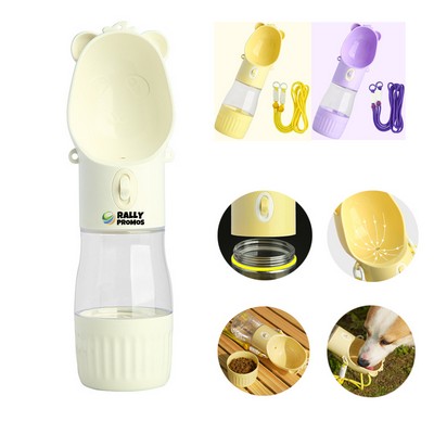 2 in 1 Portable Outdoor Dog Water Bottle with Food Container