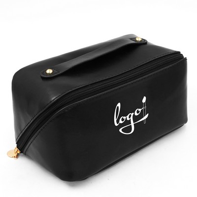 Large Opening Design PU Cosmetic Bag