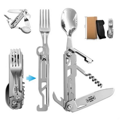 Portable 5-in-1 Detachable Camping Utensils Flatware Set