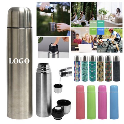 24 oz Silver Insulated Stainless Steel Travel Tumbler with Leak-Proof Vacuum Seal