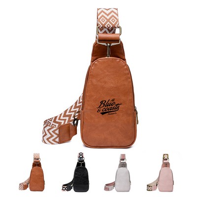 Multi-Pocket Leather Chest Bag