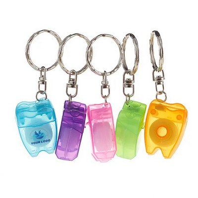 Tooth Shaped Keychain Floss Container