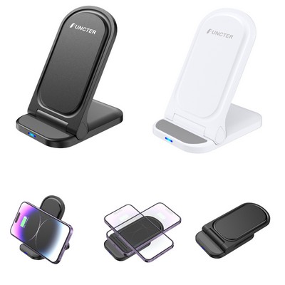 Foldable Wireless Fast Charger Stand Dock Phone Stand For Office
