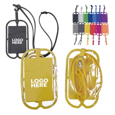 Silicone Lanyard With Phone Holder & Wallet