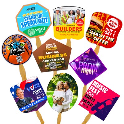 Full Color Stock Hand Fans 16 pt - Free Setup