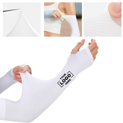 Unisex UV Protection Cooling Compression Arm Sleeves with Thumb Hole
