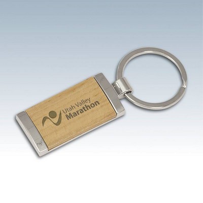 Wood Key Chains w/Metal Accent