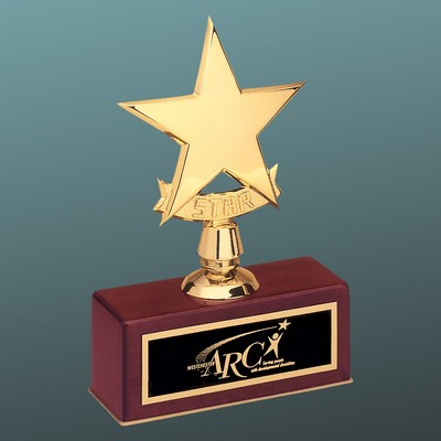 Star Casting on Rosewood Piano Finish Base, 5"x7-1/2"H