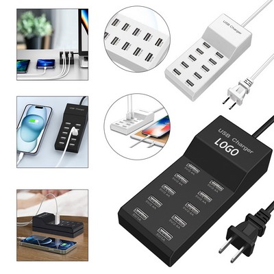 Smart 10-Port USB Charging Hub for Multiple Devices