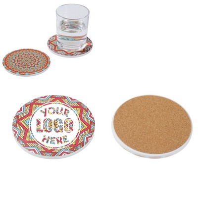 Ceramic Coaster w/Cork Base