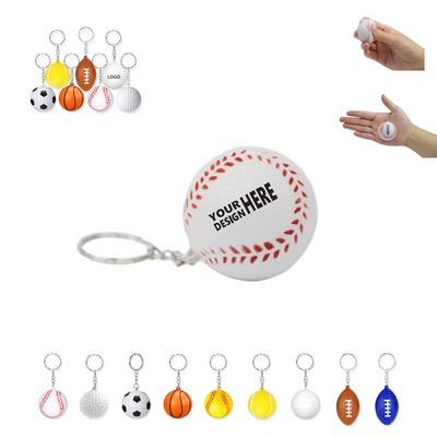 Sports Ball Stress Reliever Keychain