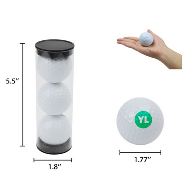 Clear Tube with 3 Golf Balls