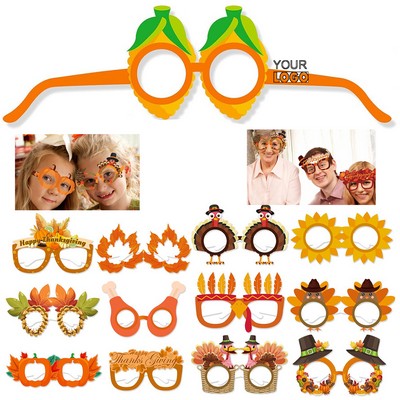 Thanksgiving Themed Paper Glasses