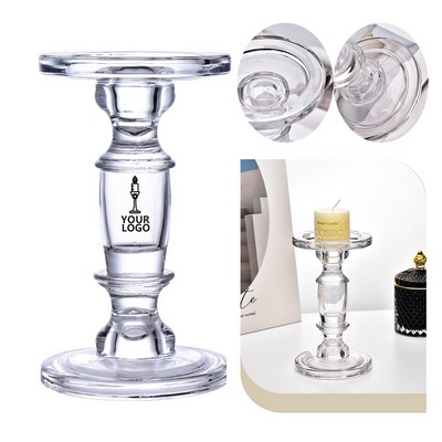 Clear Glass Candlestick Holders
