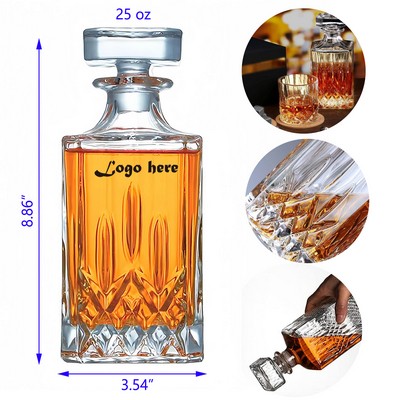 25 oz Whiskey Decanter With Glass Stopper