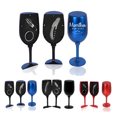 Wine Glass-shaped Bottle Opener Set