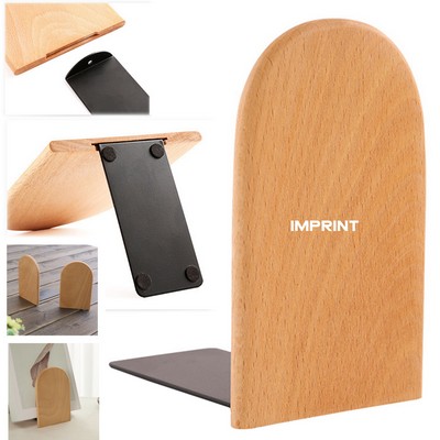 Large Wooden Bookend With Round Top