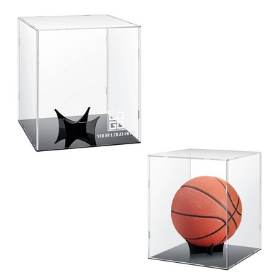Clear Football Display Case with Grandstand Holder
